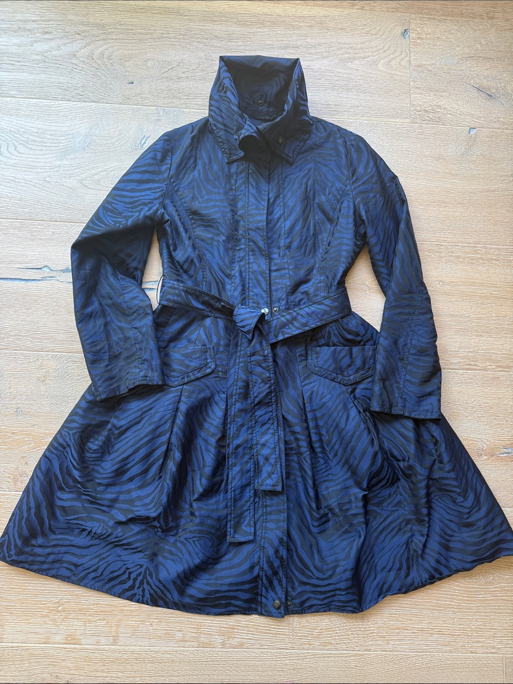 Samuel Dong Bubble Dress Coat | Midnight Zebra | Made in Italy